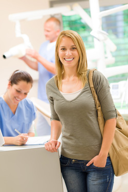 Smiling woman at the dental office