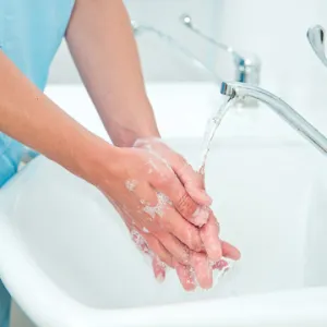 Person washing hands